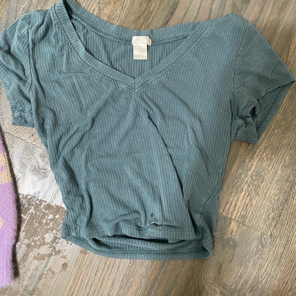 Teal crop top